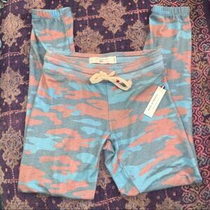 NWT SOL ANGELES BLUE PINK CAMO SWEATPANTS JOGGERS